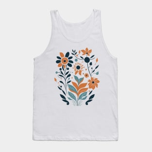 Bohemian Style Floral Geometric Shapes Tank Top